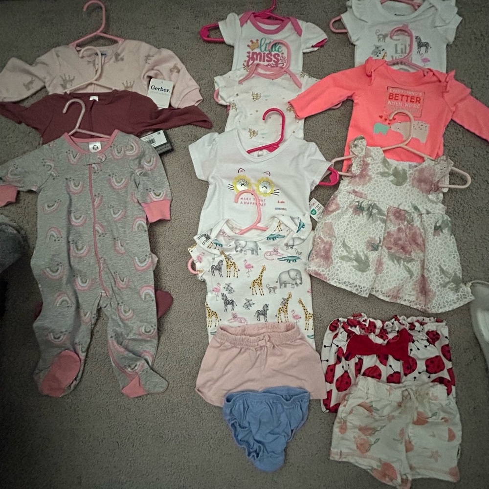 80% brand new baby girl clothes 3-6m